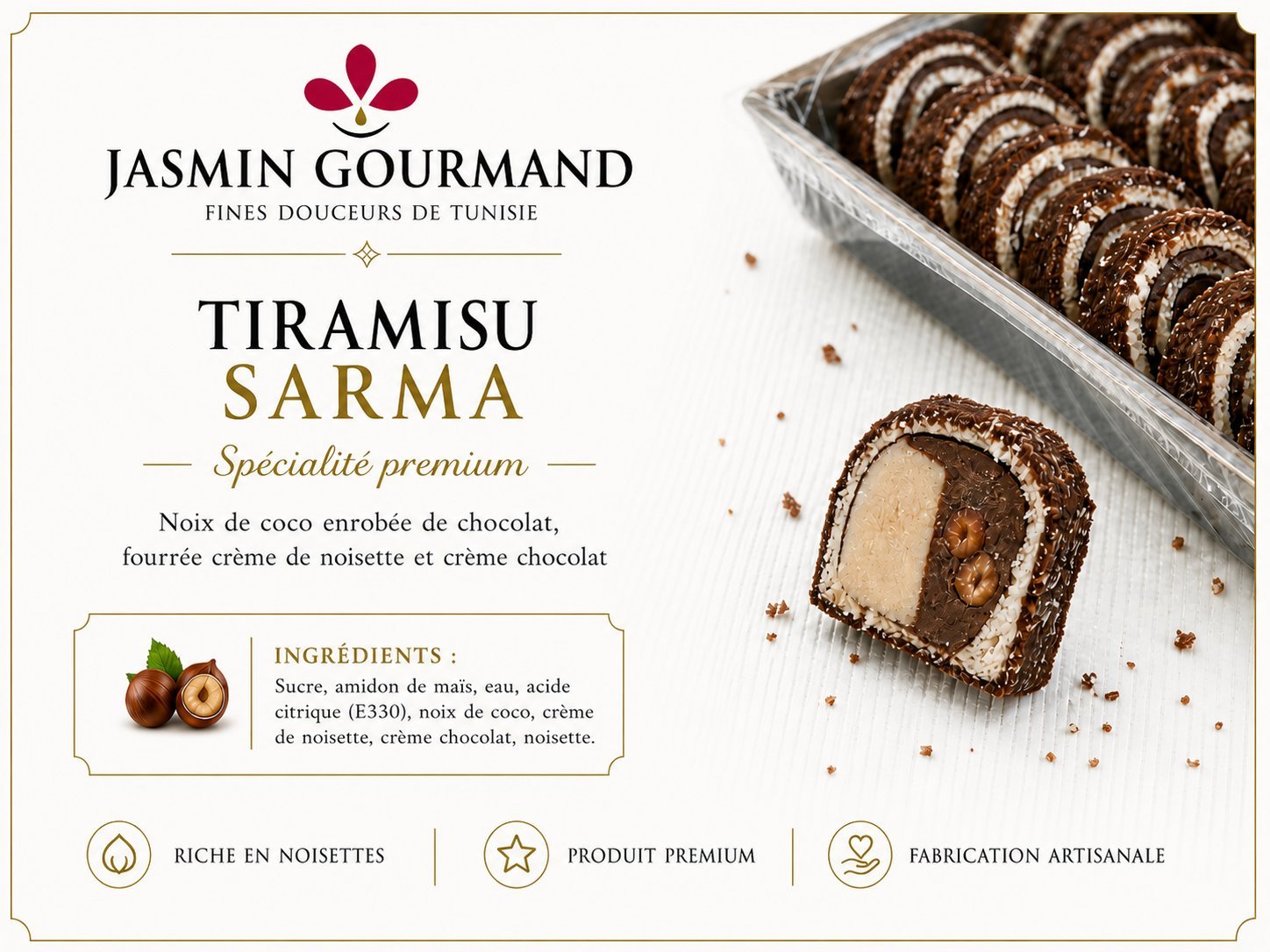 Loukoum artisanal a la rose — Jasmin Gourmand Bordeaux