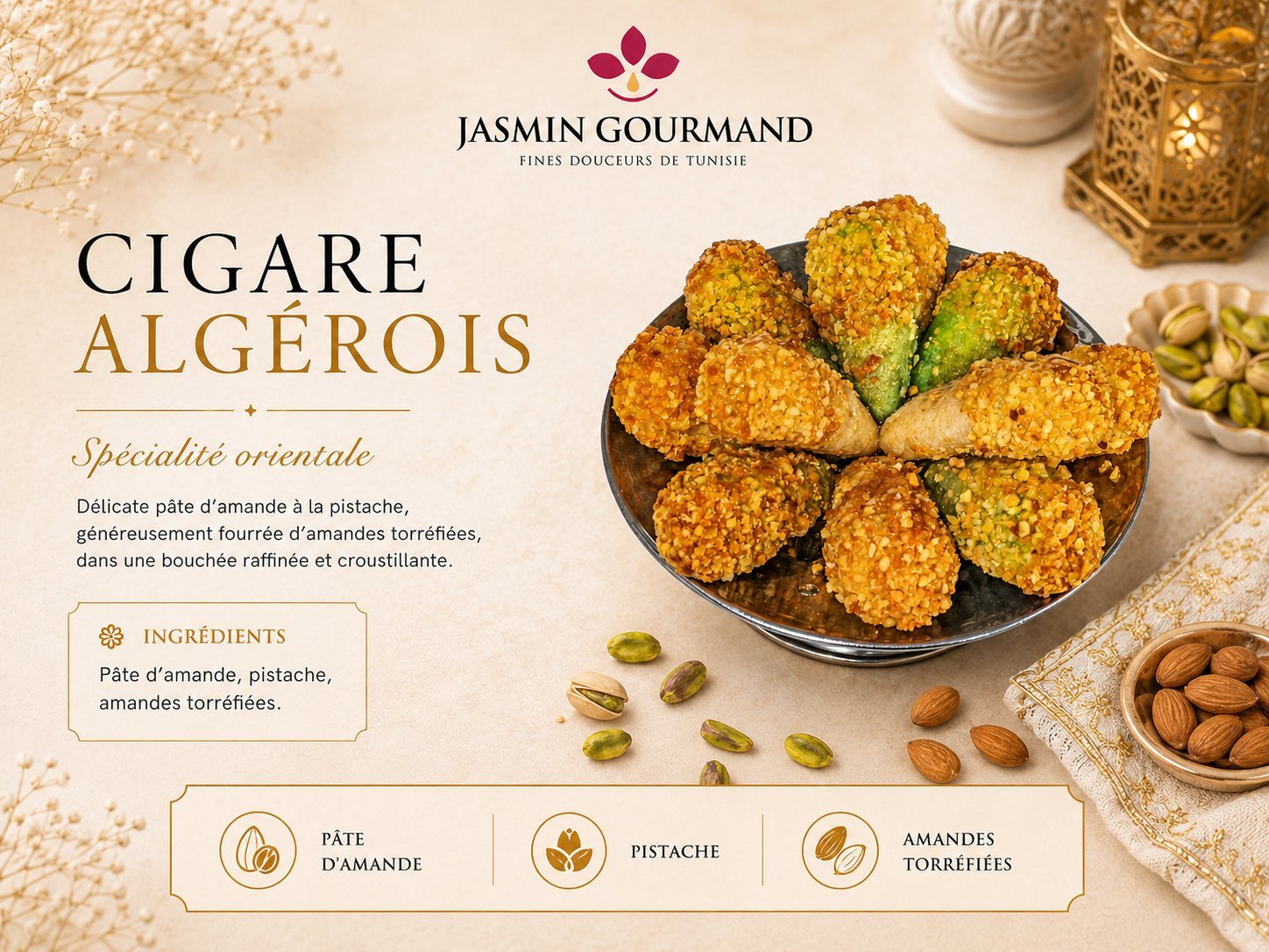 Douceurs tunisiennes traditionnelles — Jasmin Gourmand Gironde