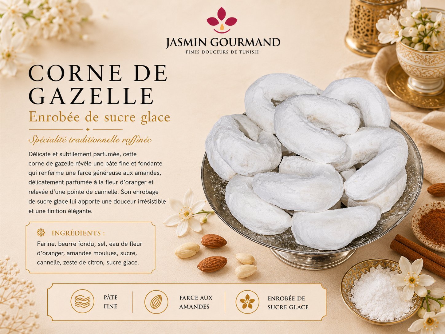 Patisserie orientale maghrebine artisanale — Jasmin Gourmand