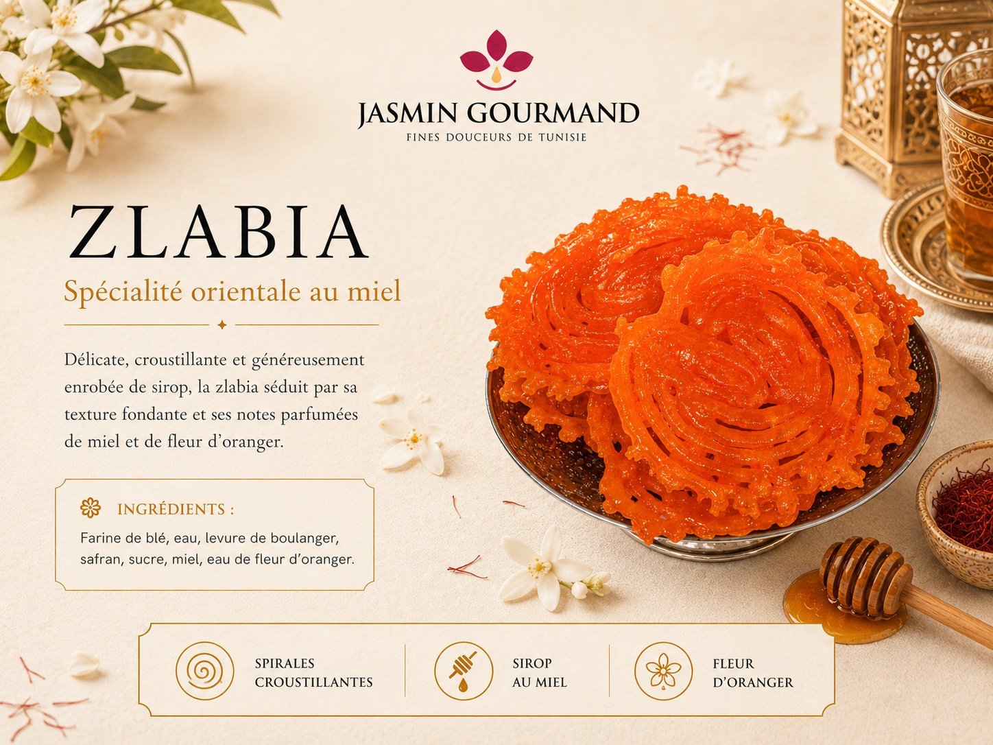 Assortiment patisseries tunisiennes — Jasmin Gourmand Lormont