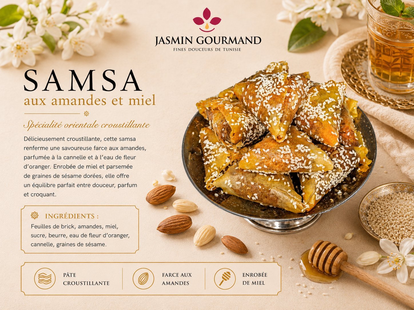 Bouchees orientales aux pistaches — Patisserie Bordeaux Gironde