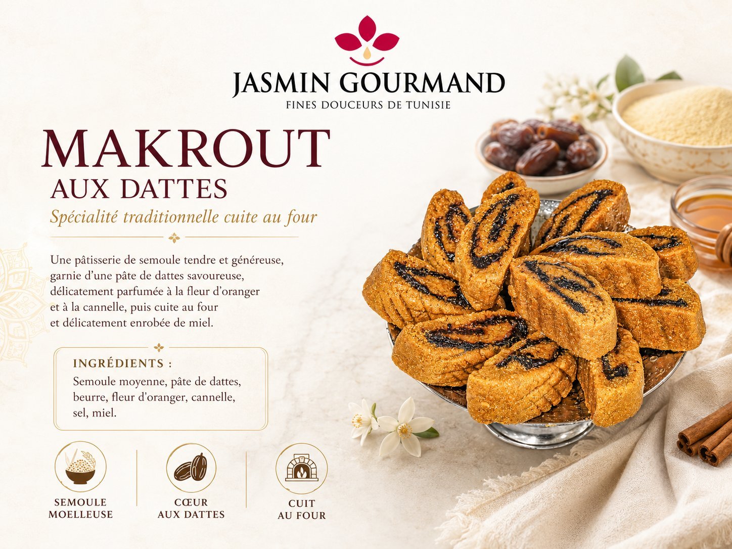 Petits fours orientaux assortis — Jasmin Gourmand
