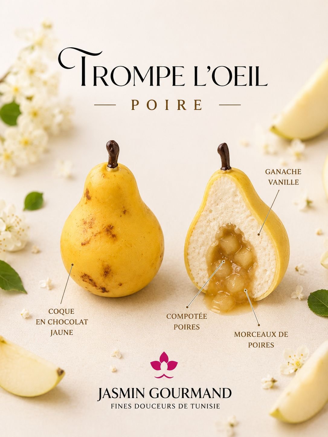 Trompe-l'Oeil figue chocolat sculpte — Jasmin Gourmand Lormont Merignac